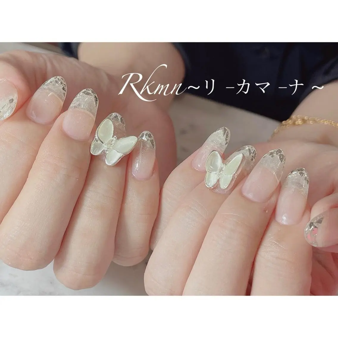 ネイル アートネイル フレンチネイル ガラスフレンチ 春ネイル ハンドネイル フットネイル ハンドケア Rkmn ~リ-カマ-ナ~のネイルデザイン
