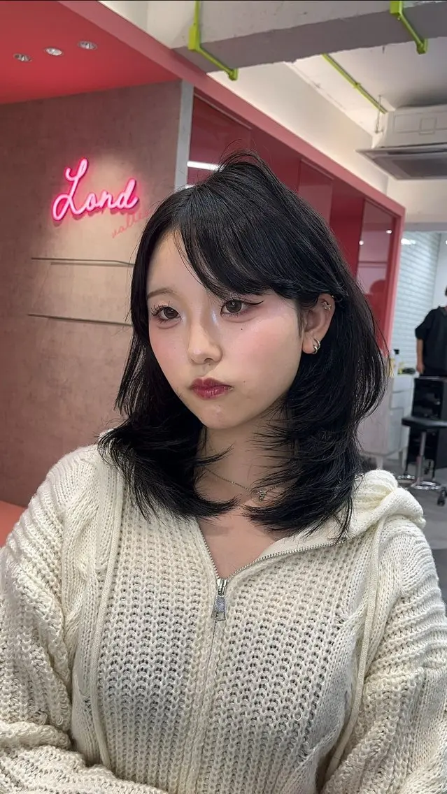 ロング カラー カット トリートメント 山崎/ボブ縮毛矯正 レイヤー髪質改善のヘアスタイル