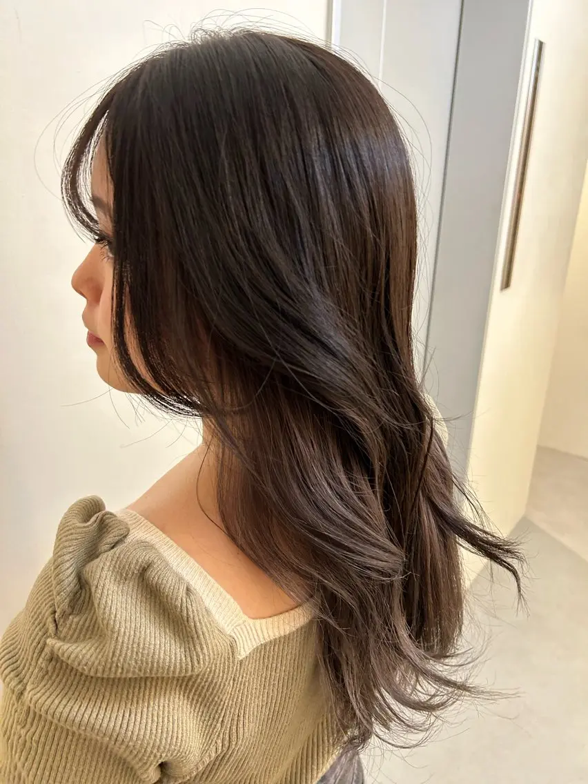 ロング カラー インナーカラー ヘアカラー トリートメント レイヤー/グレージュ 髪質改善/コウスケのヘアスタイル