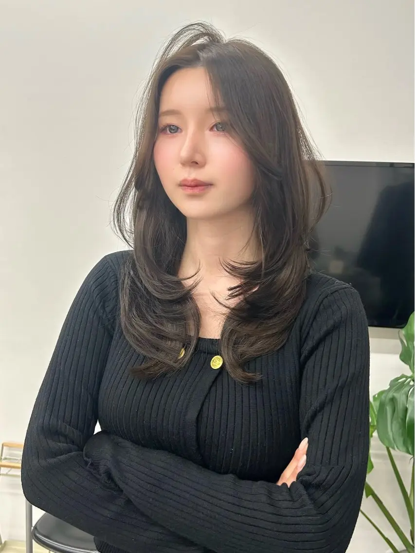艶々の透明感♪ブリーチなしWカラー+レイヤーカットの写真
