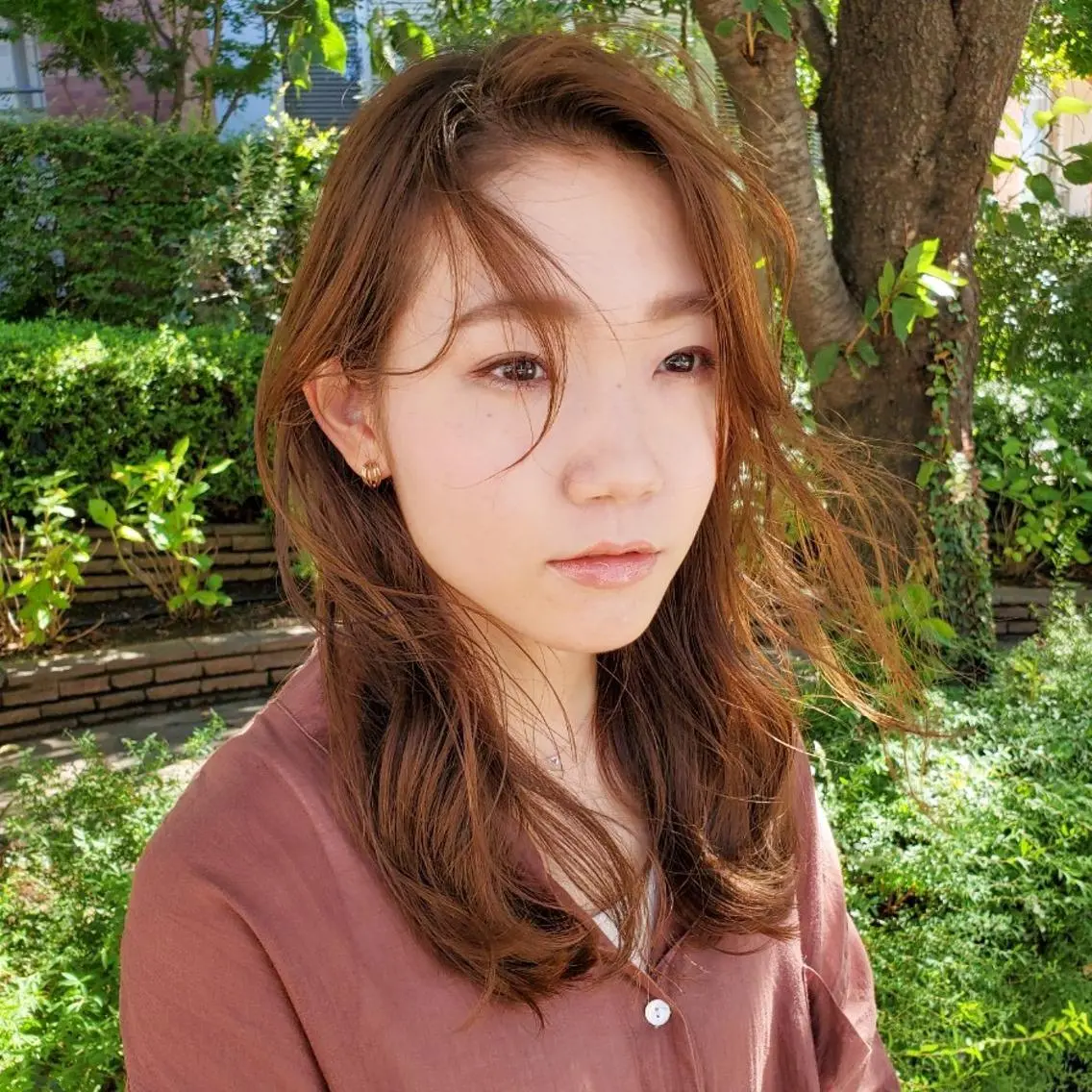 セミロング カラー 切りっぱなしボブ ショートボブ セミロングパーマ バレイヤージュ ベージュカラー カット ヘアカラー トリートメント 韓国レイヤー柔らかい 地毛風縮毛矯正/マツのヘアスタイル