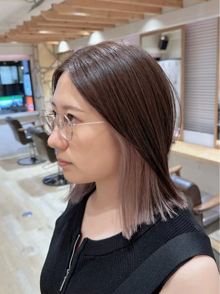 ミディアム カット ヘアカラー 新宿 木下拓哉のヘアスタイル