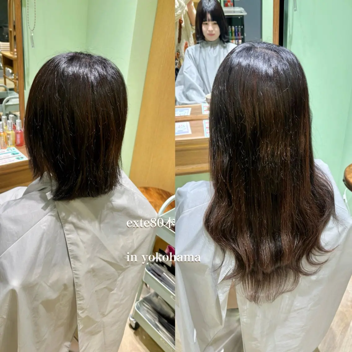 ミディアム ボブ エクステ エクステ シールエクステ横浜 🐏☁️miminaのヘアスタイル