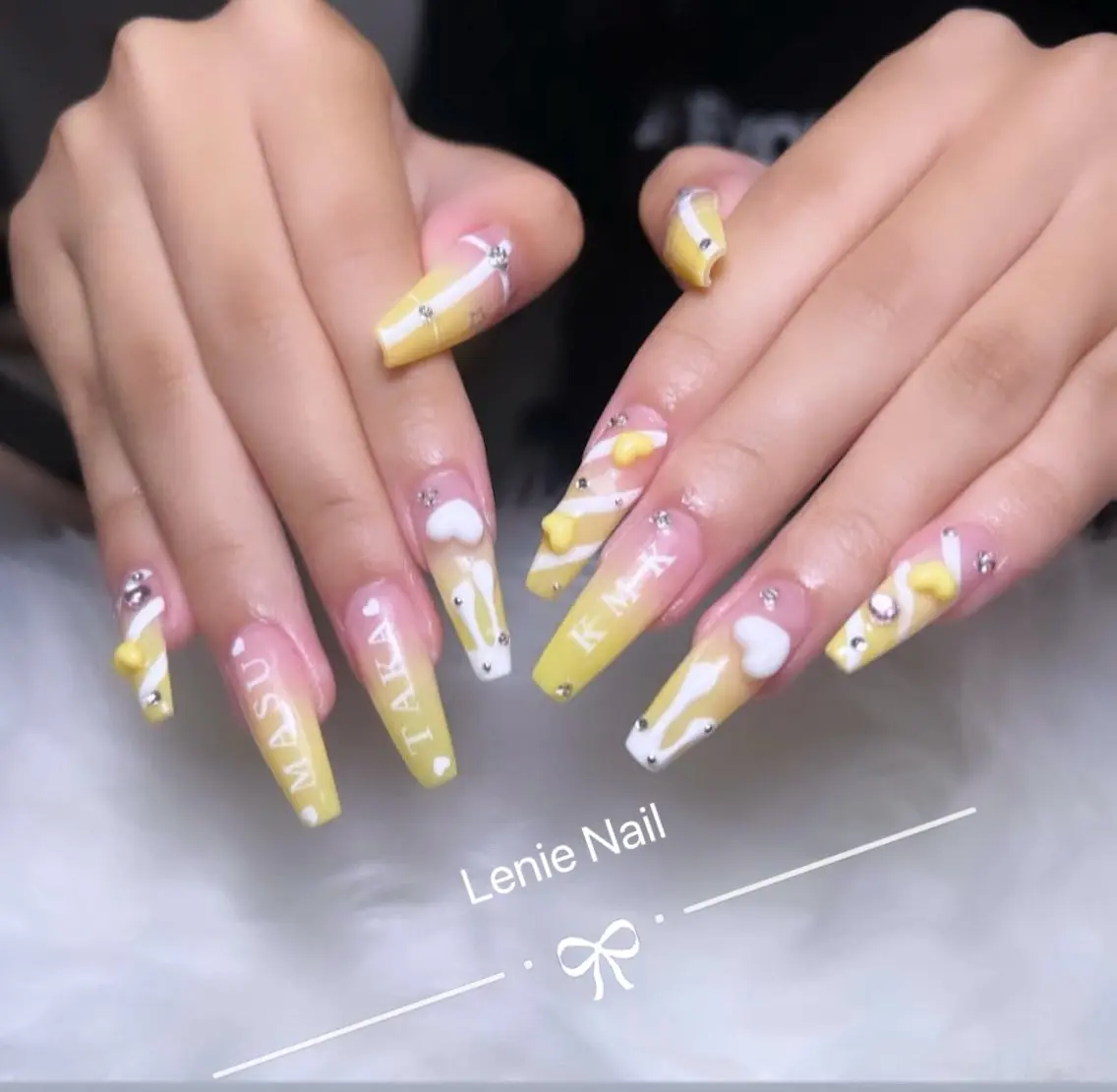 ネイル チークネイル 長さ出し フラッシュネイル フレンチネイル グラデーション ハンドネイル Lenie Nail Salonのネイルデザイン