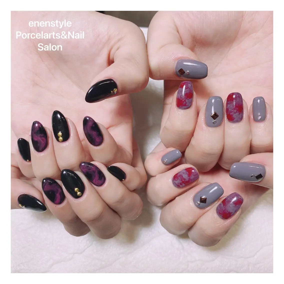 ミディアム ネイル ハンドネイル 🐾enen style 🐾のネイルデザイン