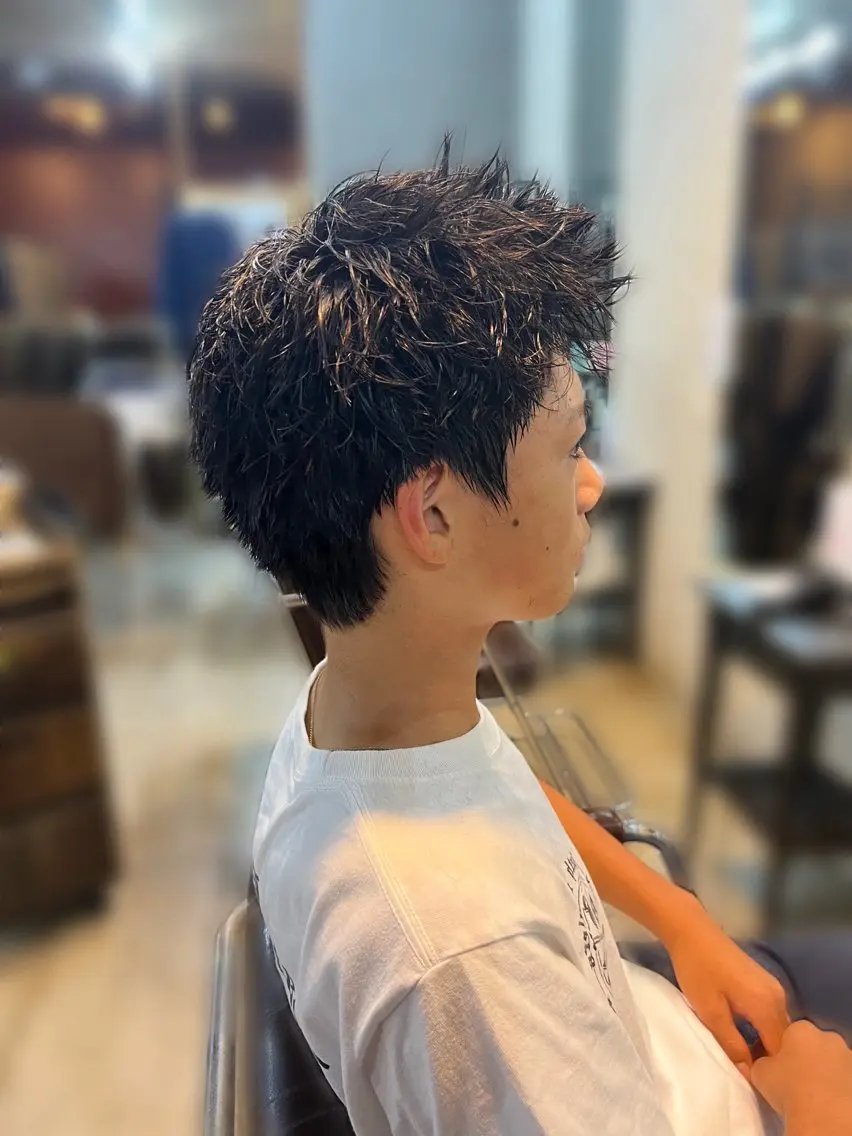 パーマ メンズ スパイキーショート Men's NAM 八角のヘアスタイル