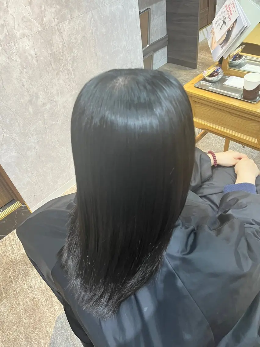 ロング 縮毛矯正 縮毛矯正 縮毛矯正⚡️カラー いいじまのヘアスタイル
