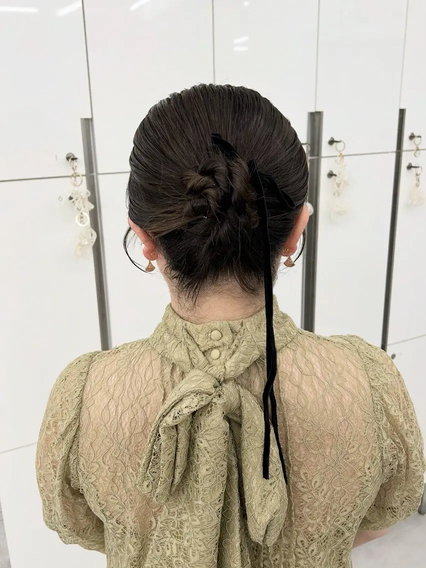 ヘアアレンジ ボブ ヘアセット 韓国ヘア/顔周り ヘアセット/加藤優里のヘアスタイル