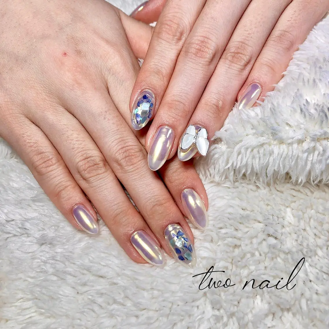 ネイル アートネイル オーロラネイル フットネイル ハート ニュアンスネイル two nailのネイルデザイン