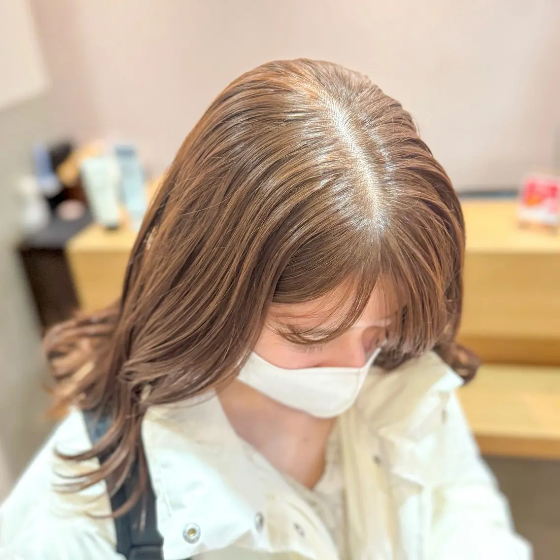 ミディアム カラー ヘアカラー トリートメント 透明感カラー/レイ ヤー/Nana🌈のヘアスタイル