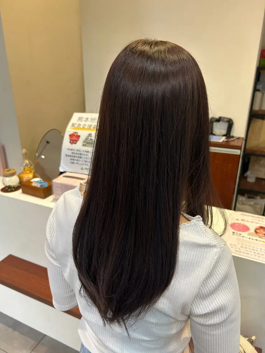 セミロング カラー カット ヘアカラー カワモト リョウカのヘアスタイル