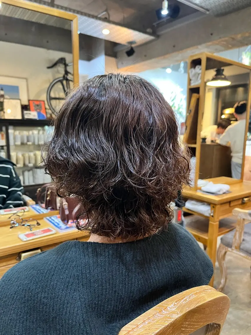 ショート パーマ カット パーマ 松原 樹里のヘアスタイル