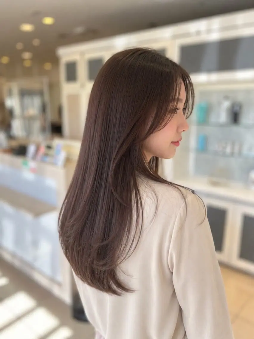 ロング カット 縮毛矯正 トリートメント 金子 直樹のヘアスタイル