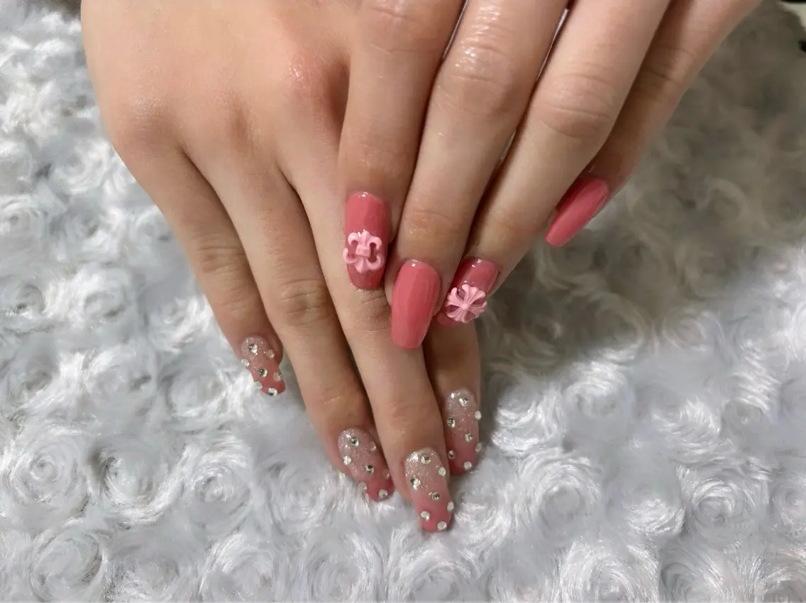 ネイル グラデーション ピンク ハンドネイル LiB nailのネイルデザイン