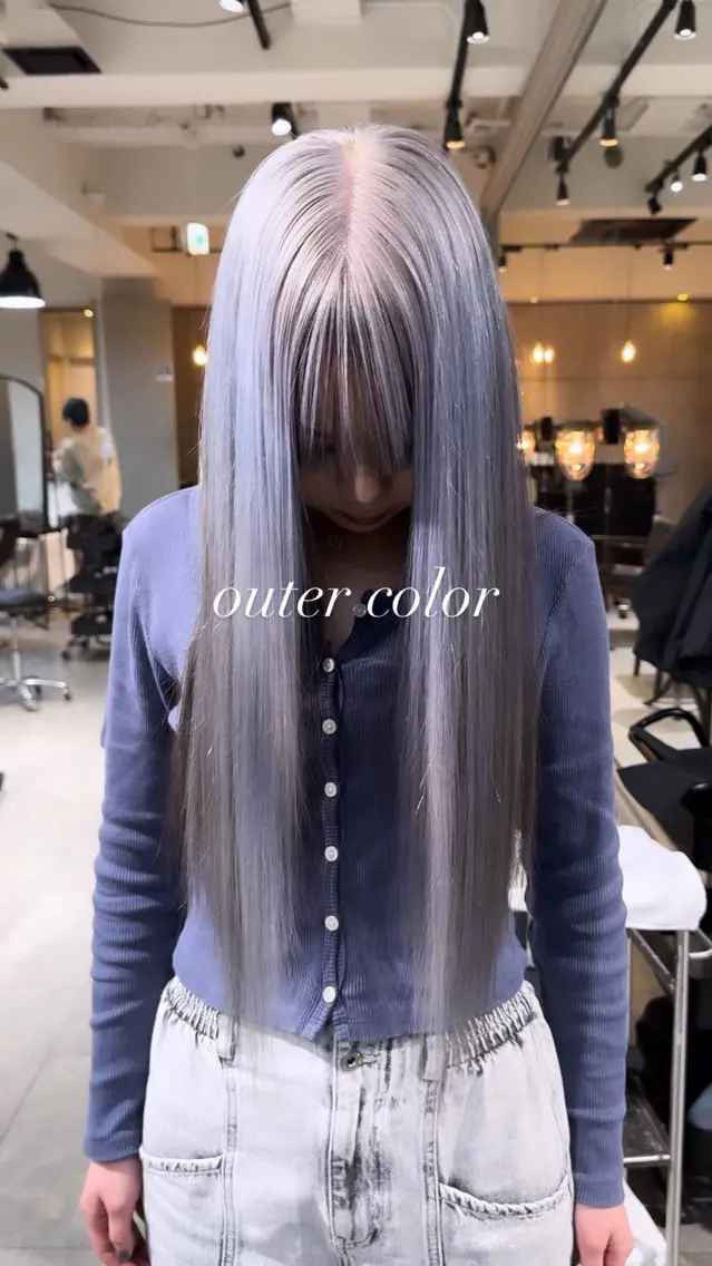 ロング カラー カット ヘアカラー トリートメント ヘアセット 💜ハイトーン💛 マジカルかいちゃんのヘアスタイル