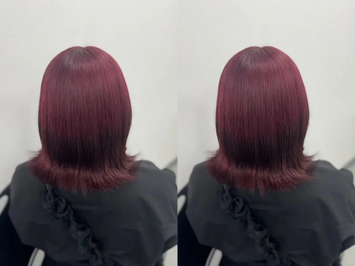 セミロング カラー ヘアカラー トリートメント SAKI⭐️ブリーチ ・艶カラー⭐️のヘアスタイル