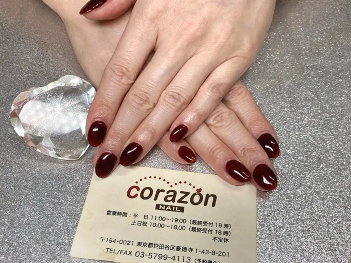 ネイル ブラウン ジェルネイル ワンカラーネイル ネイリスト aicoのネイルデザイン