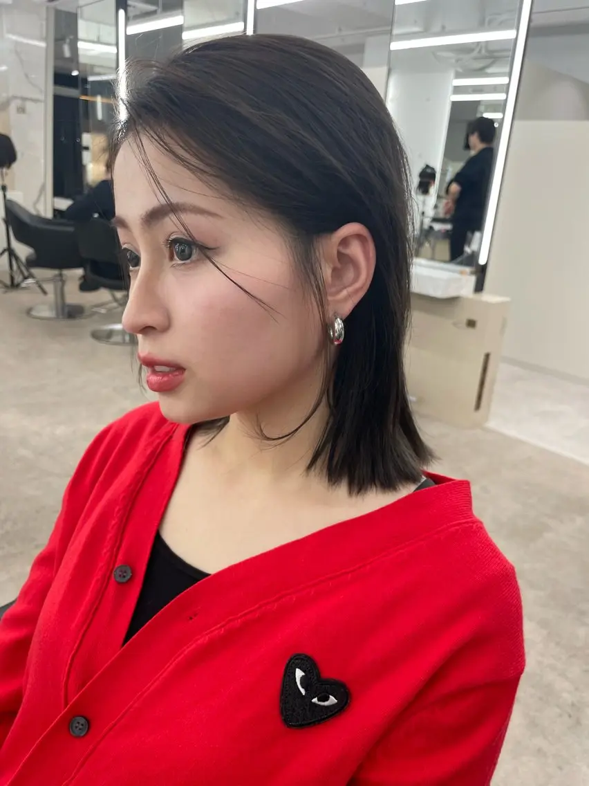 ミディアム ボブ顔周りカット honokaのヘアスタイル