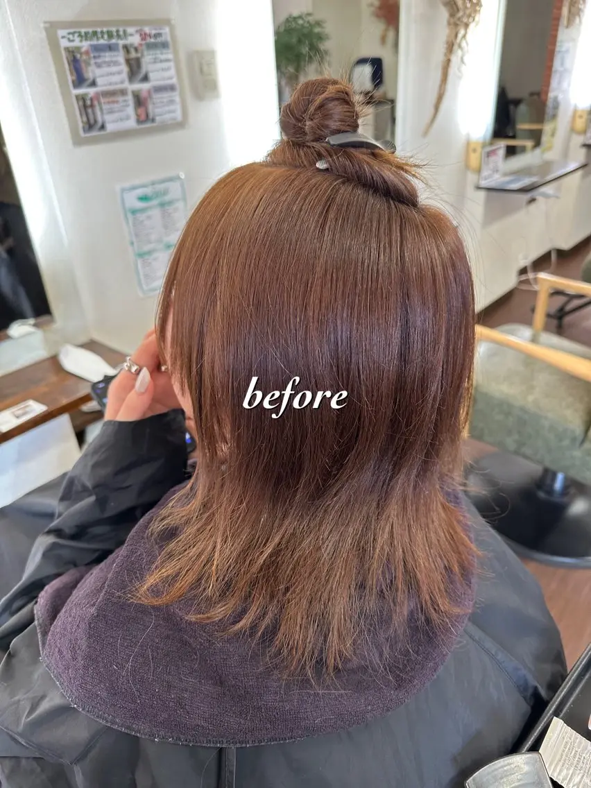 ミディアム カラー カット ヘアカラー 💜推しインナー カラー/菊池柊真💜のヘアスタイル