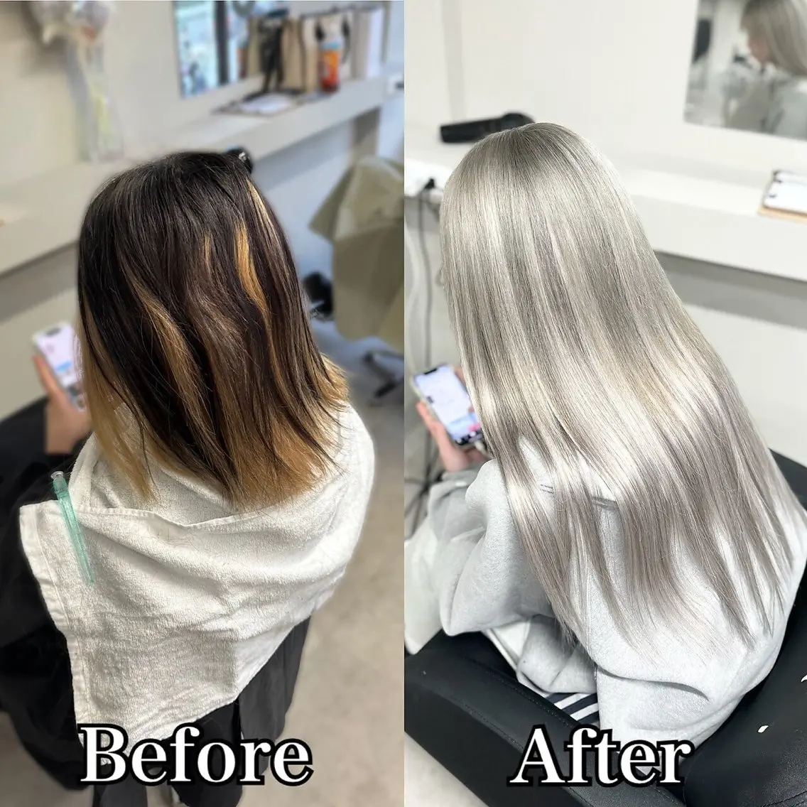 ミディアム ヘアカラー エクステ エクステ＆カラー Fav心斎橋店のヘアスタイル