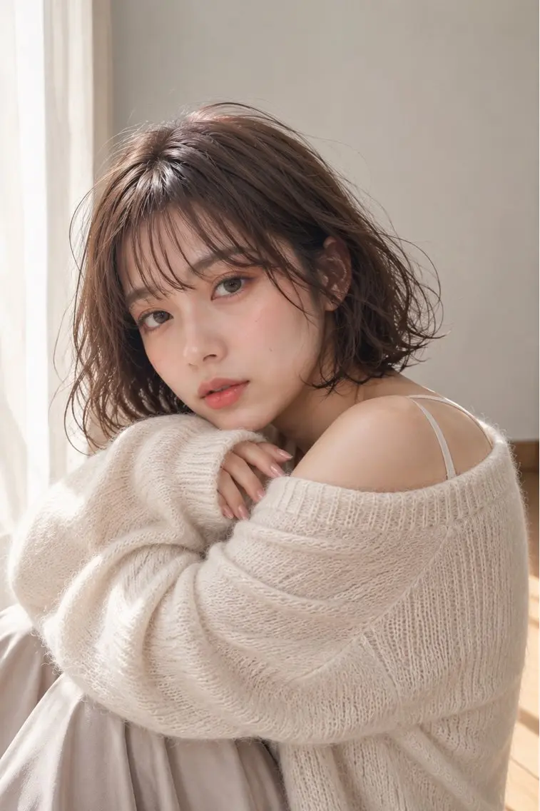 ショート カラー パーマ ボブ カット ヘアカラー パーマ トリートメント ボブパーマ/縮毛矯正 /かわいい/せき🫧のヘアスタイル