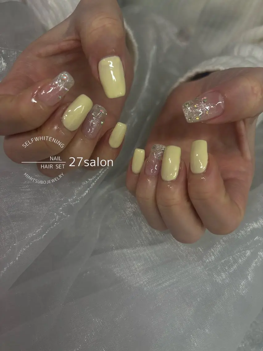 ネイル 黄色 ハンドネイル 27salon yuinaのネイルデザイン