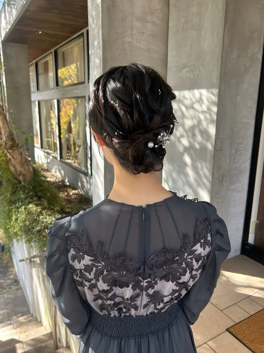 ミディアム ヘアアレンジ ヘアセット lapis / soraのヘアスタイル