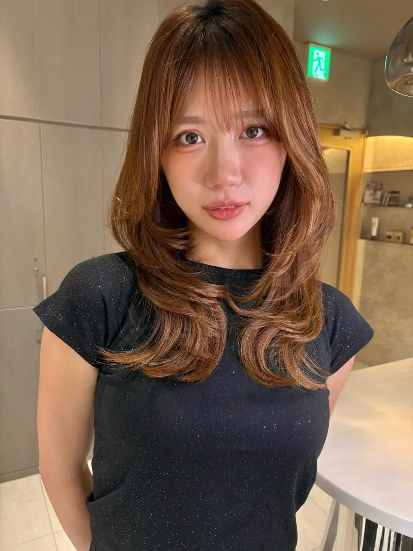 ロング カット ヘアカラー トリートメント 仙台Ｉ韓国レイヤー Ｉ髪質改善Ｉ伊藤拓海のヘアスタイル