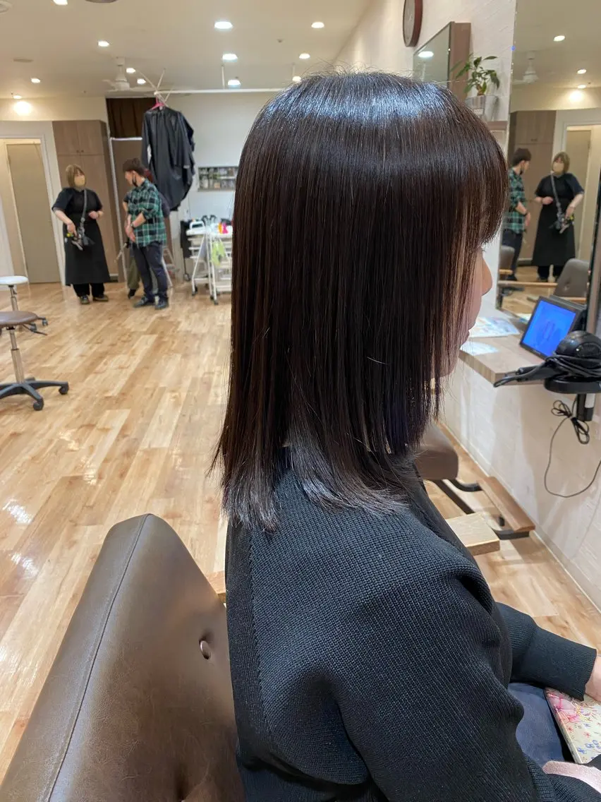 ロング カット 縮毛矯正 イシカワ ユウタのヘアスタイル