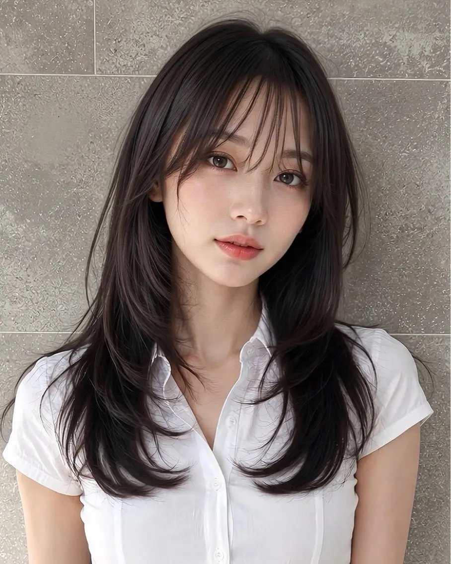 セミロング トリートメント カット ヘアカラー 透明感カラー/韓国レ イヤー/宮下知也のヘアスタイル