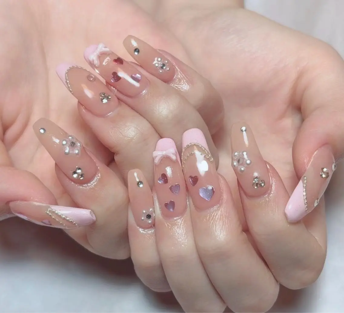 ネイル ハンドネイル H3 Nail Tsuki🦋💙のネイルデザイン
