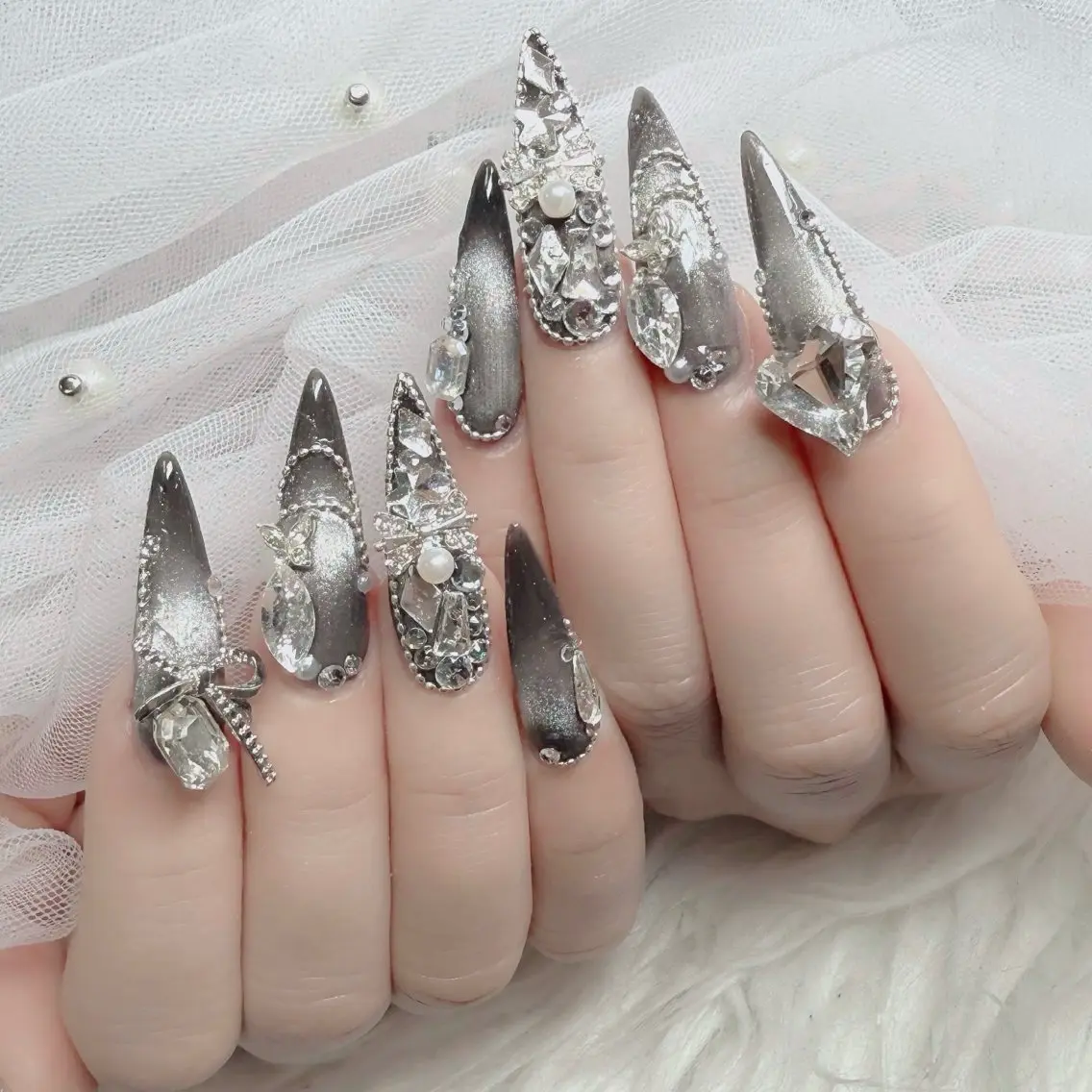 ネイル フットネイル フレンチネイル グラデーション 韓国ネイル ロングネイル ハンドネイル Hani Nail Salonのネイルデザイン