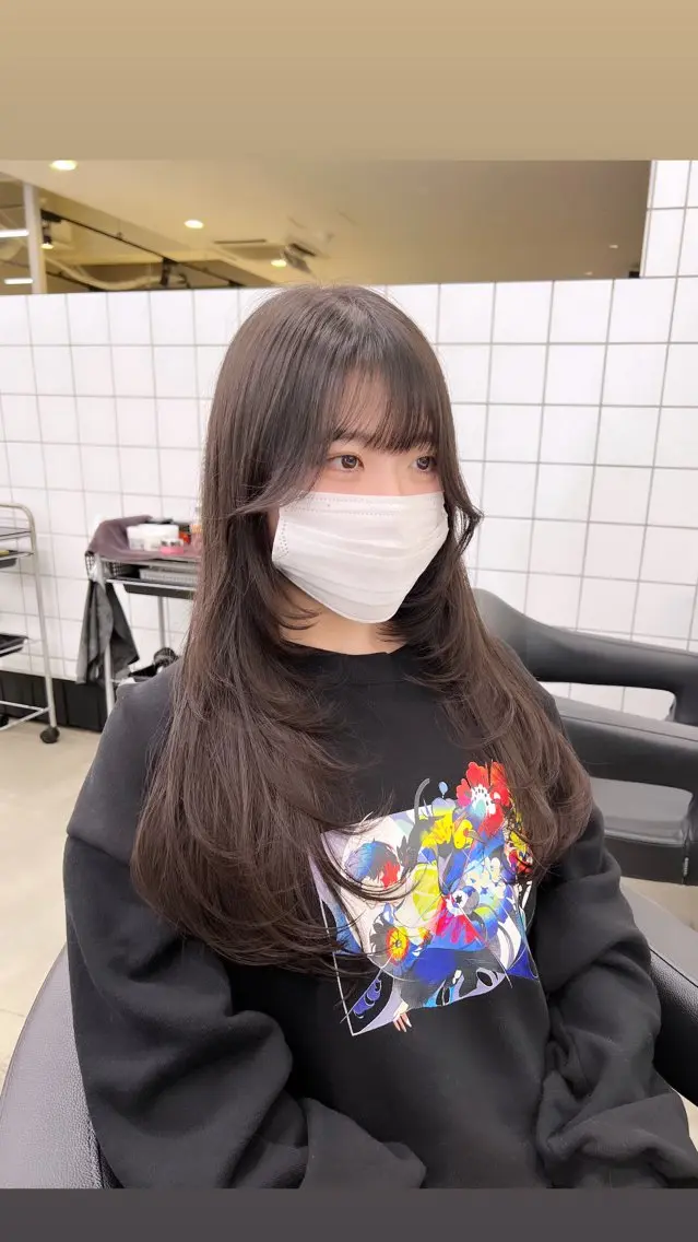 ロング カラー パーマ ヘアアレンジ メンズ 上品＆韓国風 🥀海心🥀のヘアスタイル
