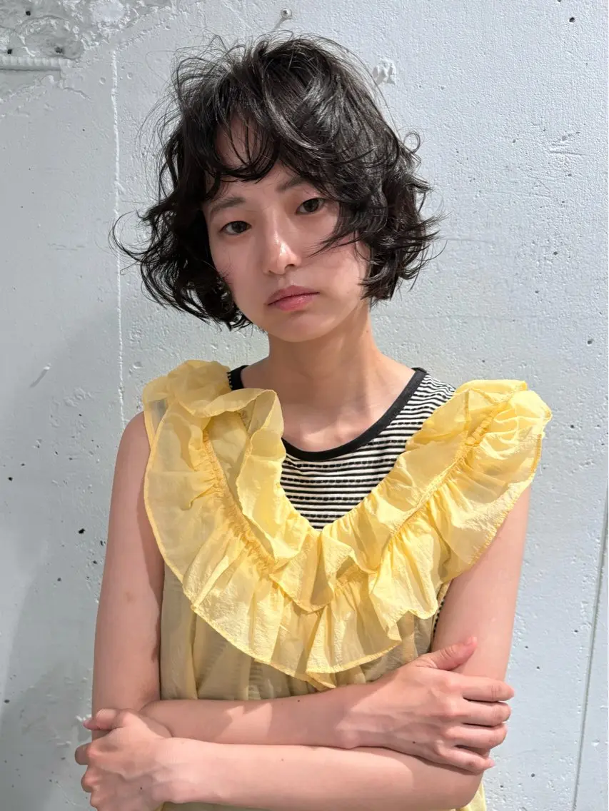 ショート パーマ ショートボブ ボブ ショートヘア カット パーマ 川合 慶輔のヘアスタイル