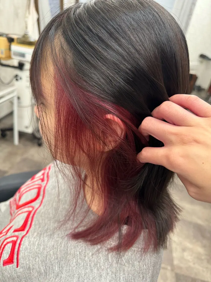 ミディアム カラー ヘアカラー r i n k aのヘアスタイル
