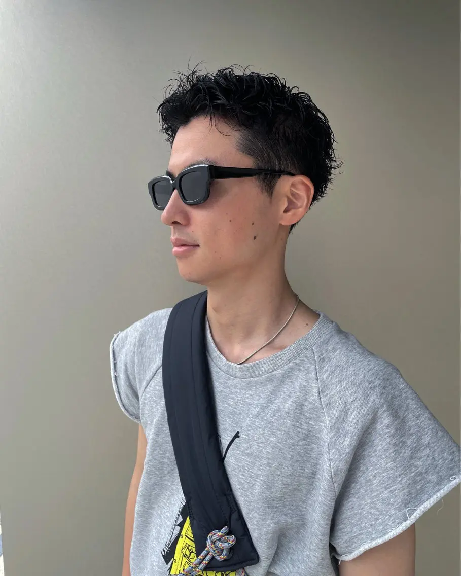 ショート カラー パーマ メンズ カット 吉田一輝 外国人パーマのヘアスタイル