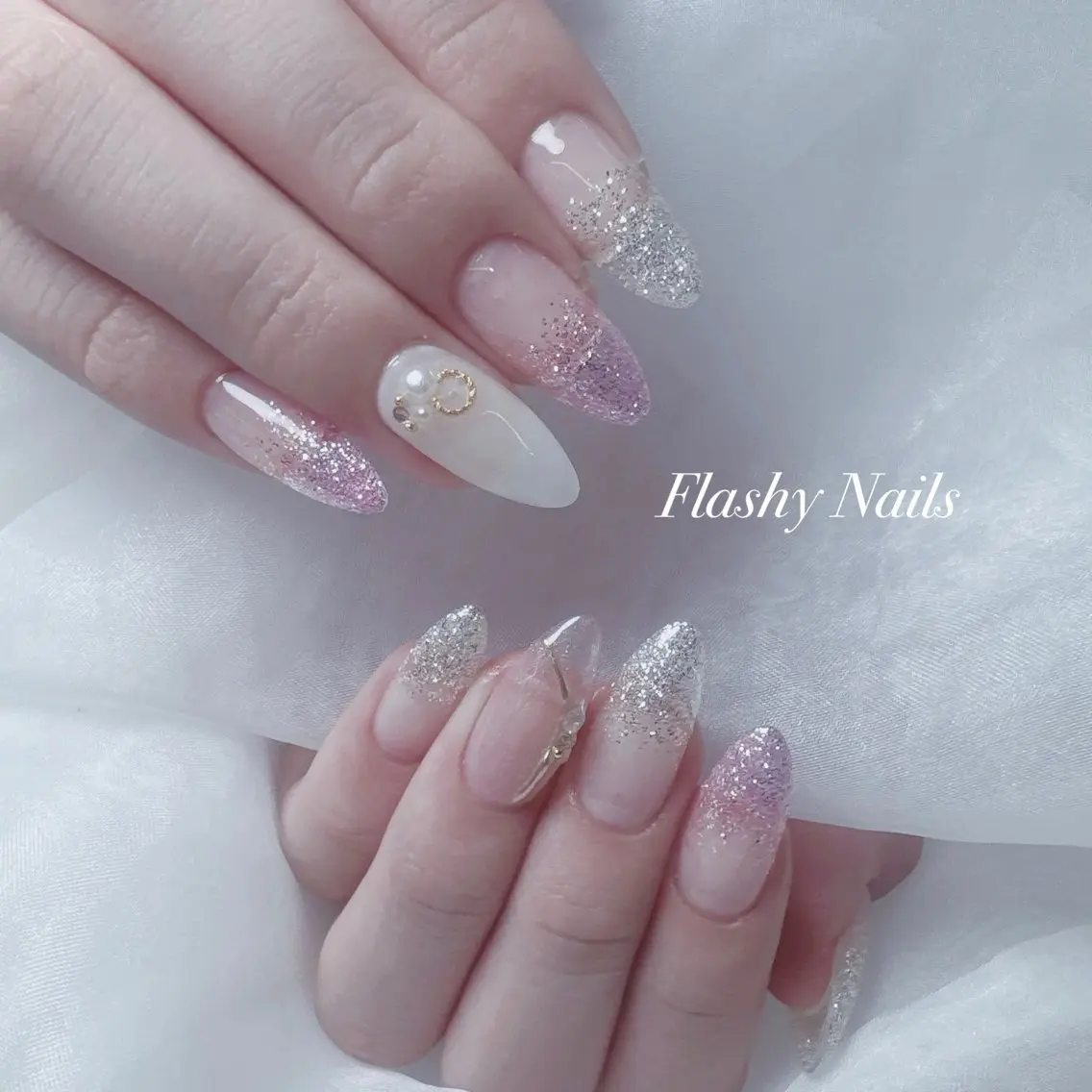 ネイル 長さ出し シンプルネイル Flashy Nailsのマツエク・マツパデザイン