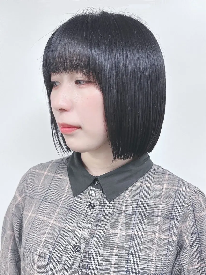 ミディアム カット 縮毛矯正 ボブ/ゆるふわ ボブパーマ/とういのヘアスタイル