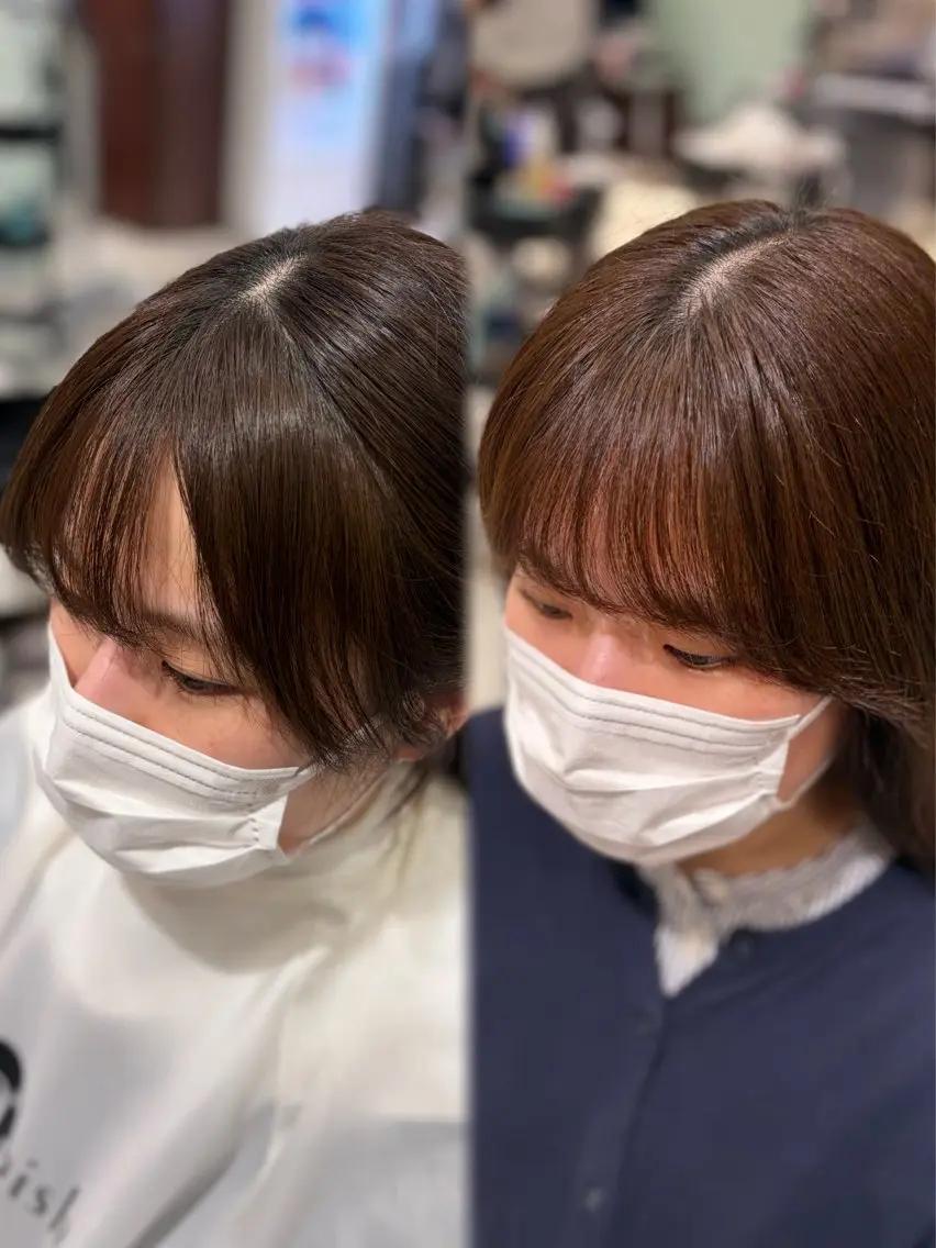 パーマ シースルーバング カット パーマ 🌸銀座No.1パー マ🌸いでいあやのヘアスタイル