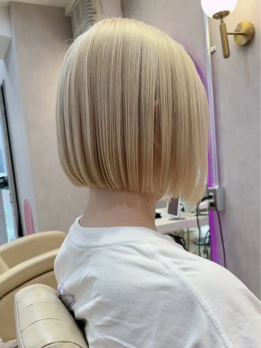 ショート カラー ヘアアレンジ カット トリートメント ヘアセット 縮毛矯正🤍 盛れるボブ/ひかりのヘアスタイル