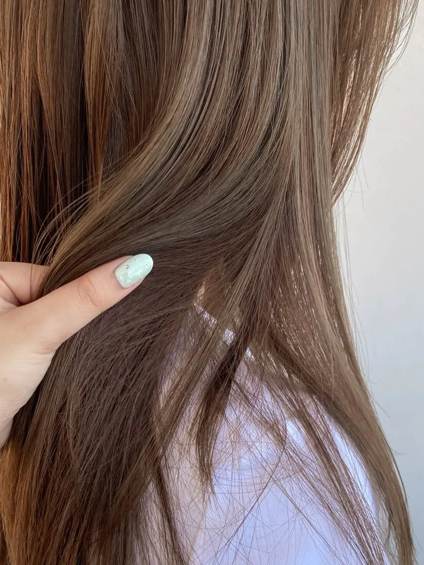 ロング カラー ヘアアレンジ カット ヘアカラー トリートメント 🎀韓国レイヤー 🎀白石菜々のヘアスタイル