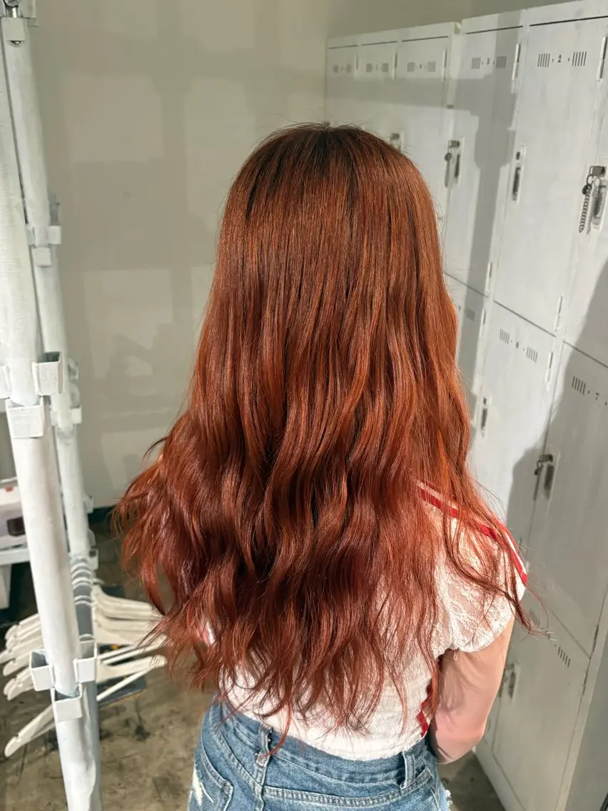 ロング カラー ブラウンカラー オレンジ オレンジブラウン ヘアカラー トリートメント ナチュラルカラー/ ハイトーン AMIのヘアスタイル