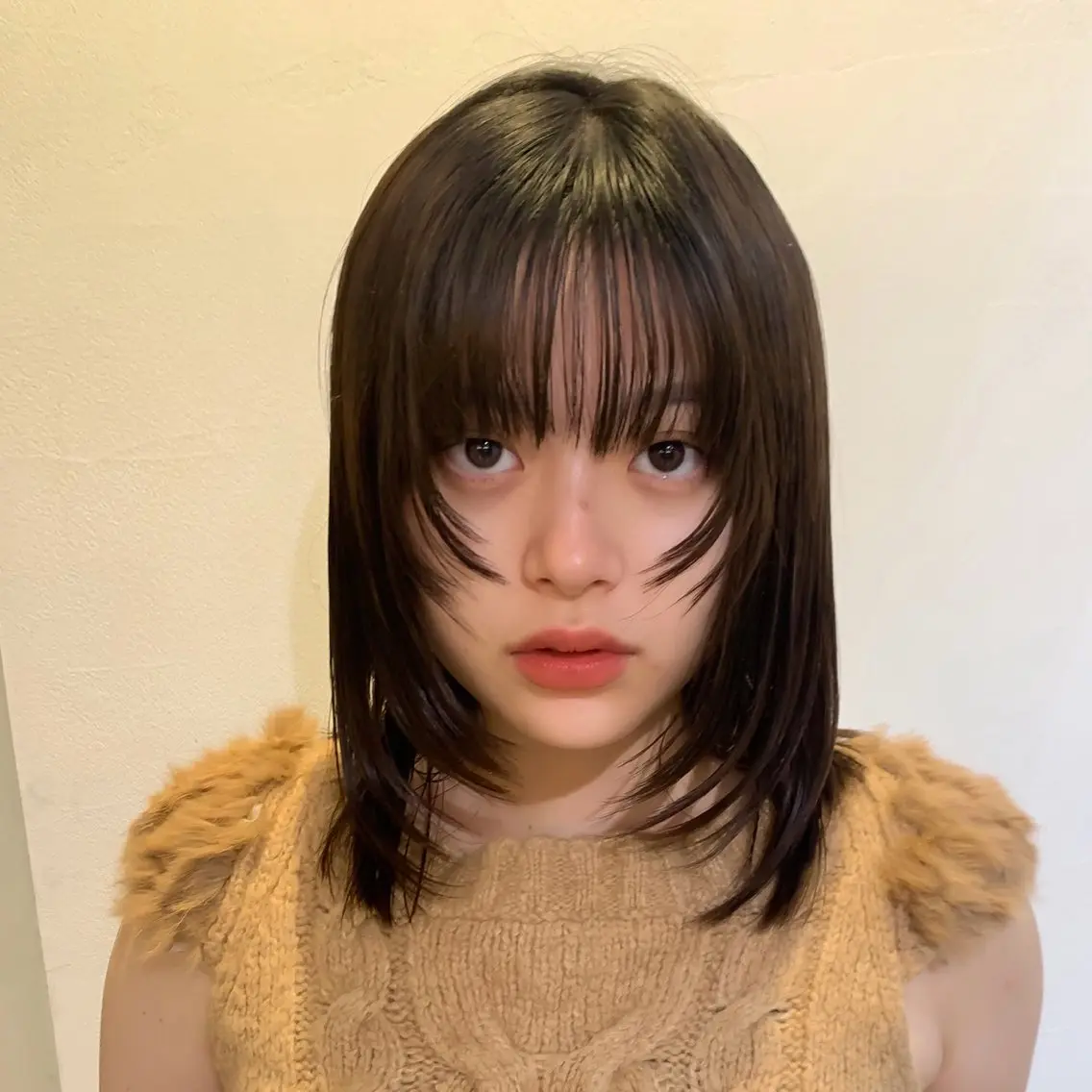 ミディアム レイヤーカット ウルフカット ウルフレイヤー カット ヘアカラー トリートメント 🤍aimi🤍 ウルフ/韓国ヘアのヘアスタイル