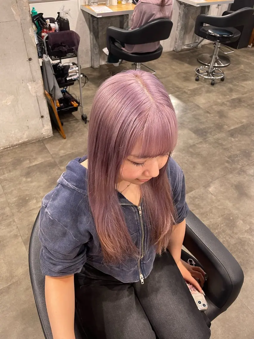 ロング カラー ヘアカラー ハイトーン 横浜💞ミオのヘアスタイル