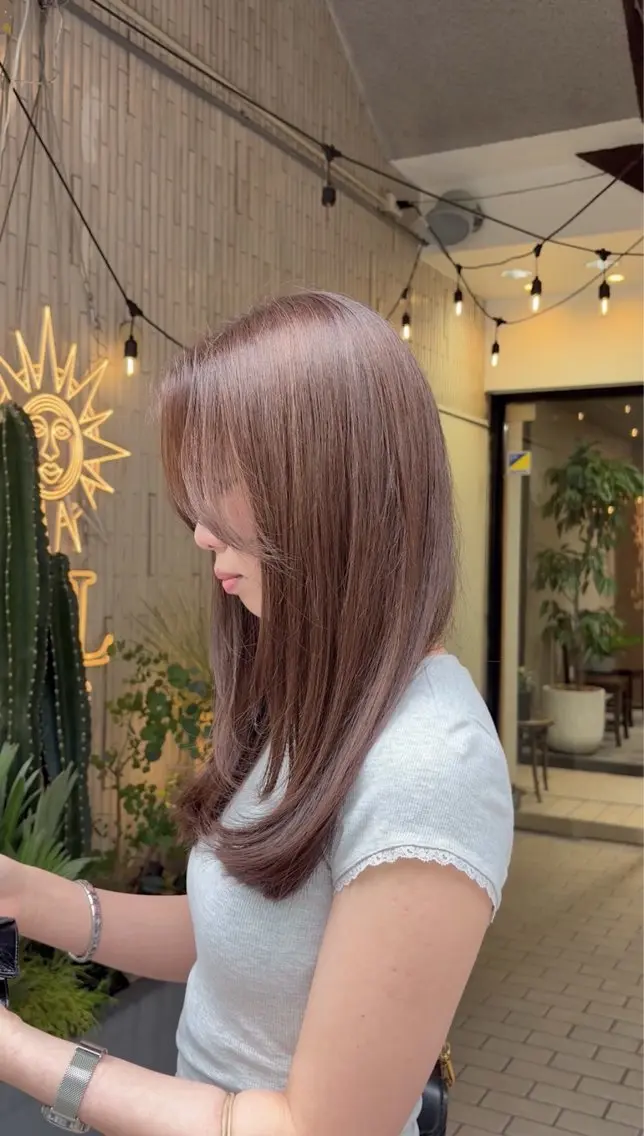 ロング カラー アッシュ ブラウンカラー 透明感カラー オレンジ ヘアカラー トリートメント 🌞SoL🌞竹原 沙希のヘアスタイル