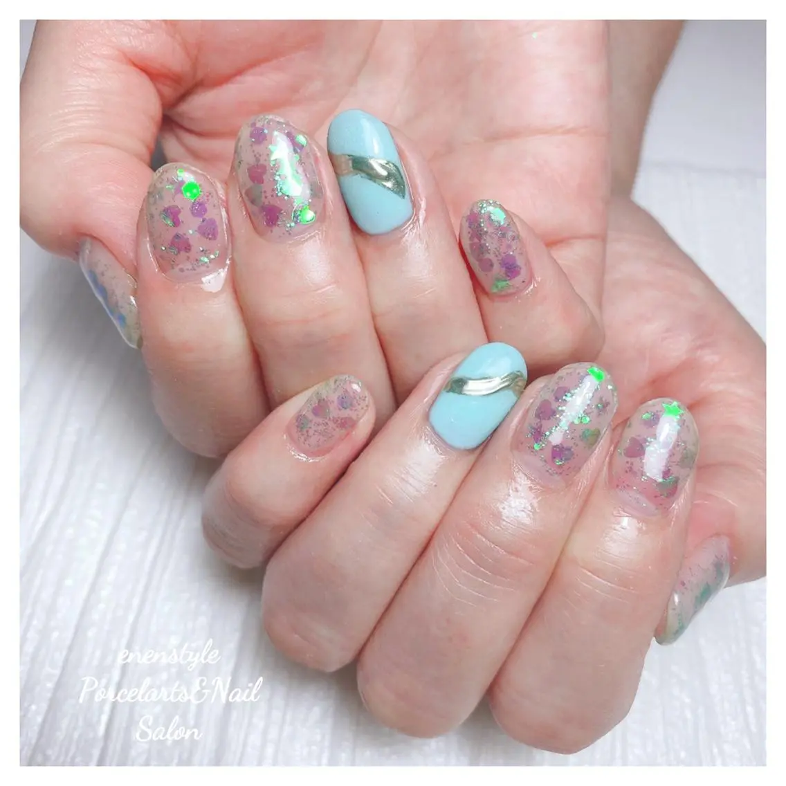 ミディアム ネイル 🐾enen style 🐾のネイルデザイン