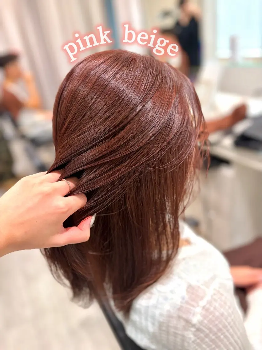 セミロング カラー ブリーチ ブリーチなしカラー レイヤーカット カット ヘアカラー トリートメント 《艶髪質改善》 かのん☽⑅ ˖のヘアスタイル