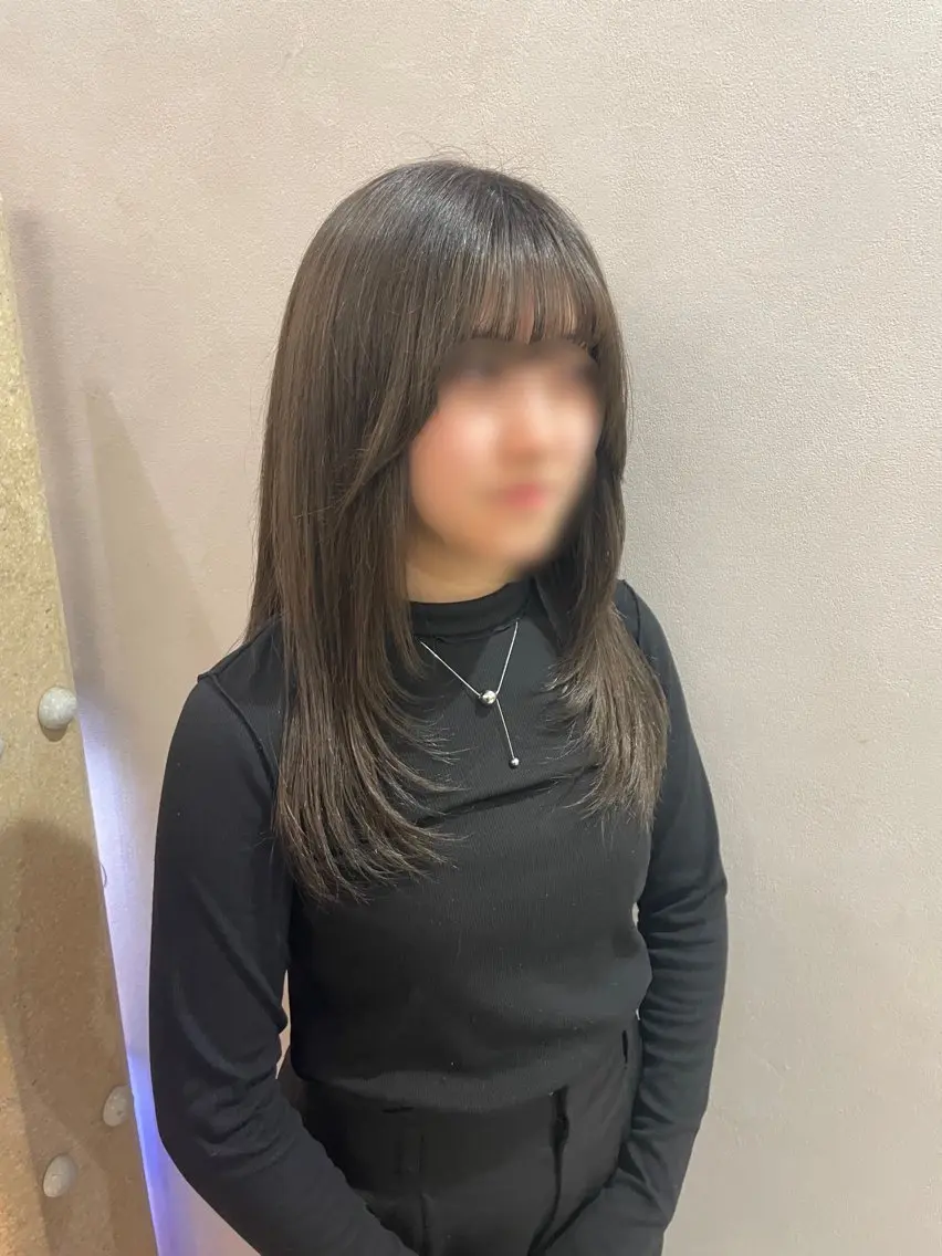 ロング 顔周りカット レイヤーカット ワンホンレイヤー カットモデル🌟 /坂口 ゆかのヘアスタイル