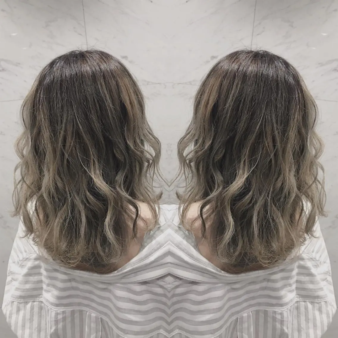 セミロング ヘアカラー 重政 和樹のヘアスタイル