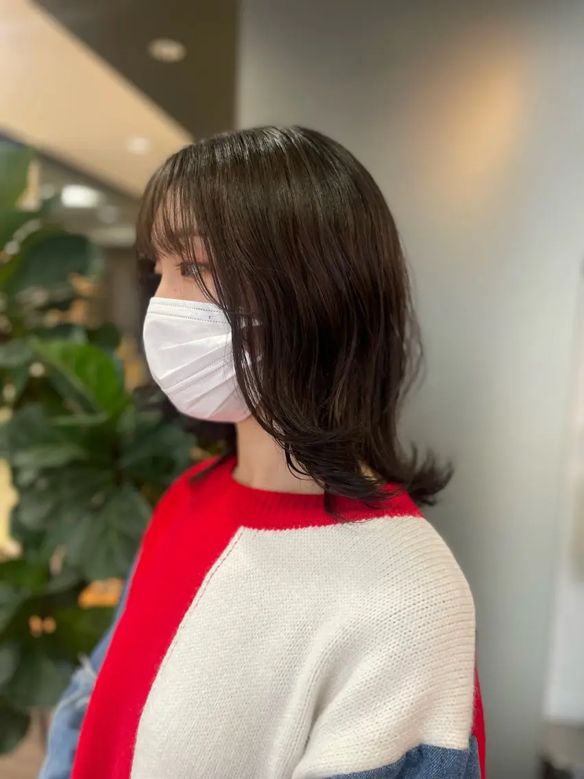 ミディアム カラー ブリーチ ブラウンカラー 透明感カラー ダブルカラー ブリーチなしカラー ヘアカラー トリートメント ハイトーン/レイヤー 似合わせ・ユキノのヘアスタイル